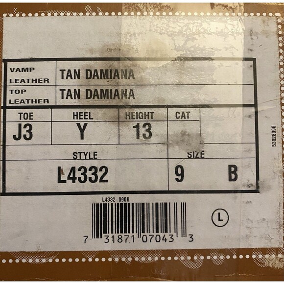 Justin L4332 Tan Damiana Leather Snip Toe Cowboy Boots Women’s 9B Western - Picture 15 of 15